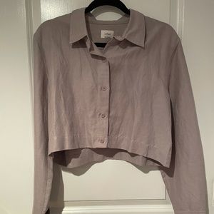 Aritzia Wilfred Cropped Button-up Blouse